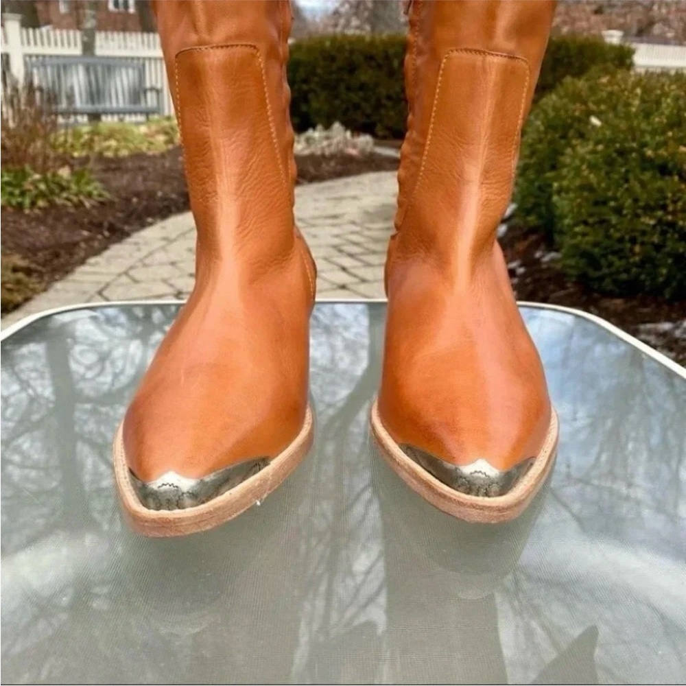 Free People Tan Over-the-Knee Leather Boots - New Without Tagd - Picture 3 of 5